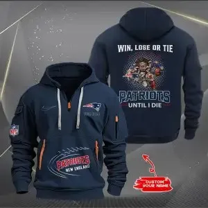 New England Patriots New Personalized Heavy Hoodie Quarter Zip Hoodie Limited Edition