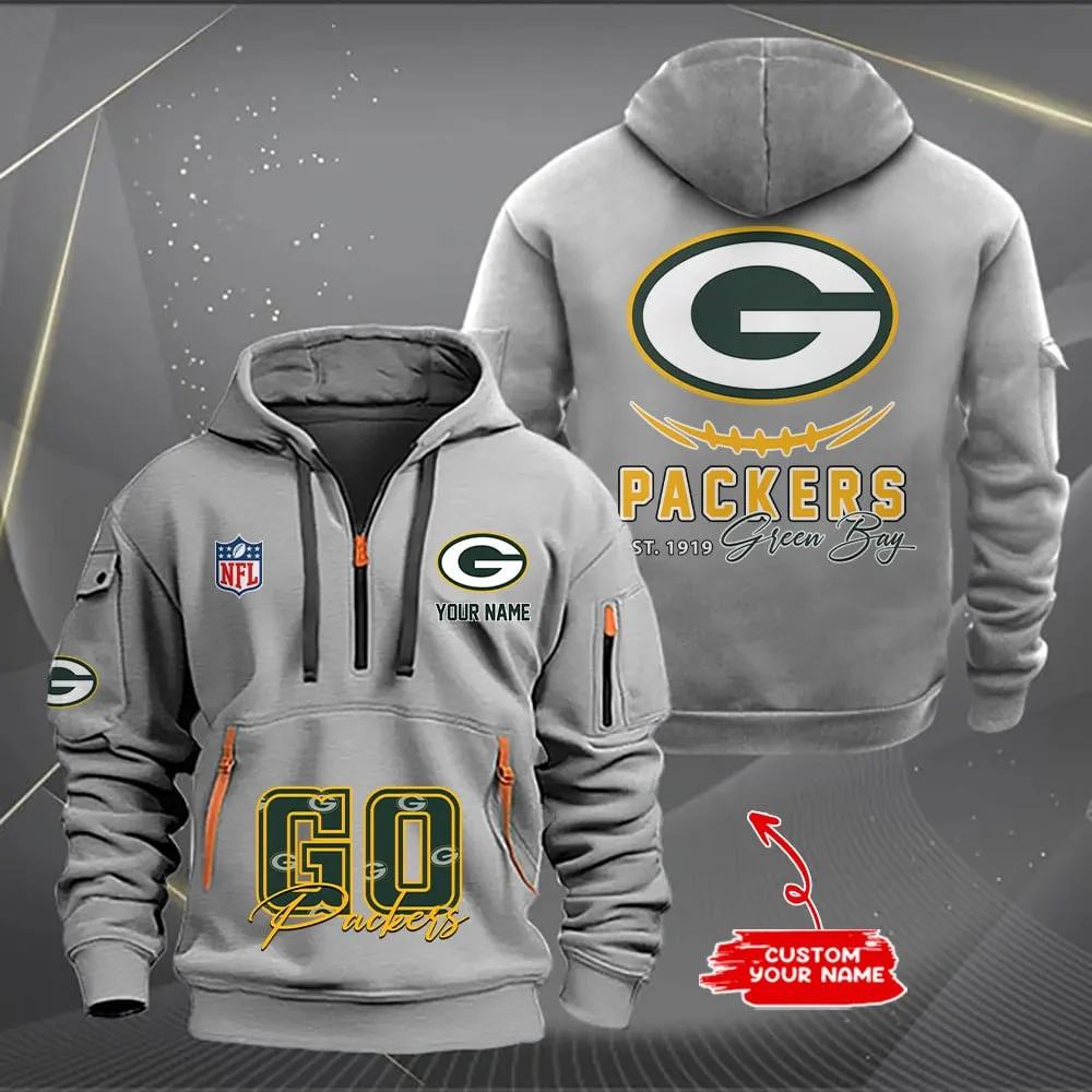 Green Bay Packers New Personalized Heavy Hoodie Quarter Zip Hoodie Limited Edition