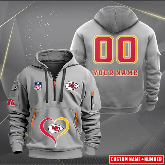 Kansas City Chiefs New Personalized Heavy Limited Edition Quarter Zip Hoodie
