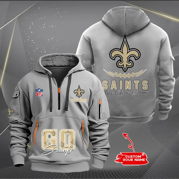 New Orleans Saints New Personalized Heavy Half Zip Hoodie For Men Women