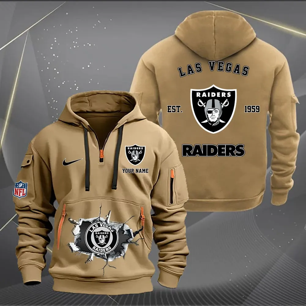 Las Vegas Raiders New Personalized Heavy Limited Edition Quarter Zip Hoodie