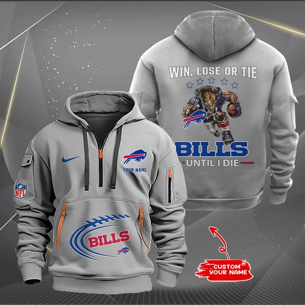 Buffalo Bills New Personalized Heavy Half Zip Hoodie For Fans