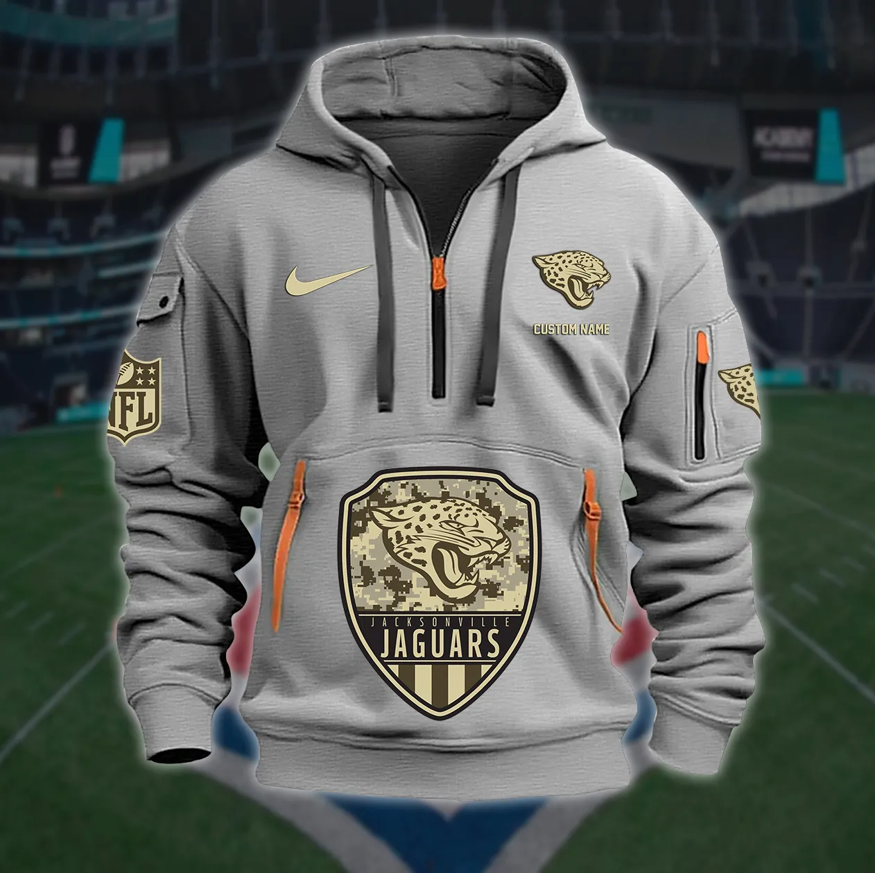 Jacksonville Jaguars New Personalized Heavy Hoodie Quarter Zip Hoodie Limited Edition