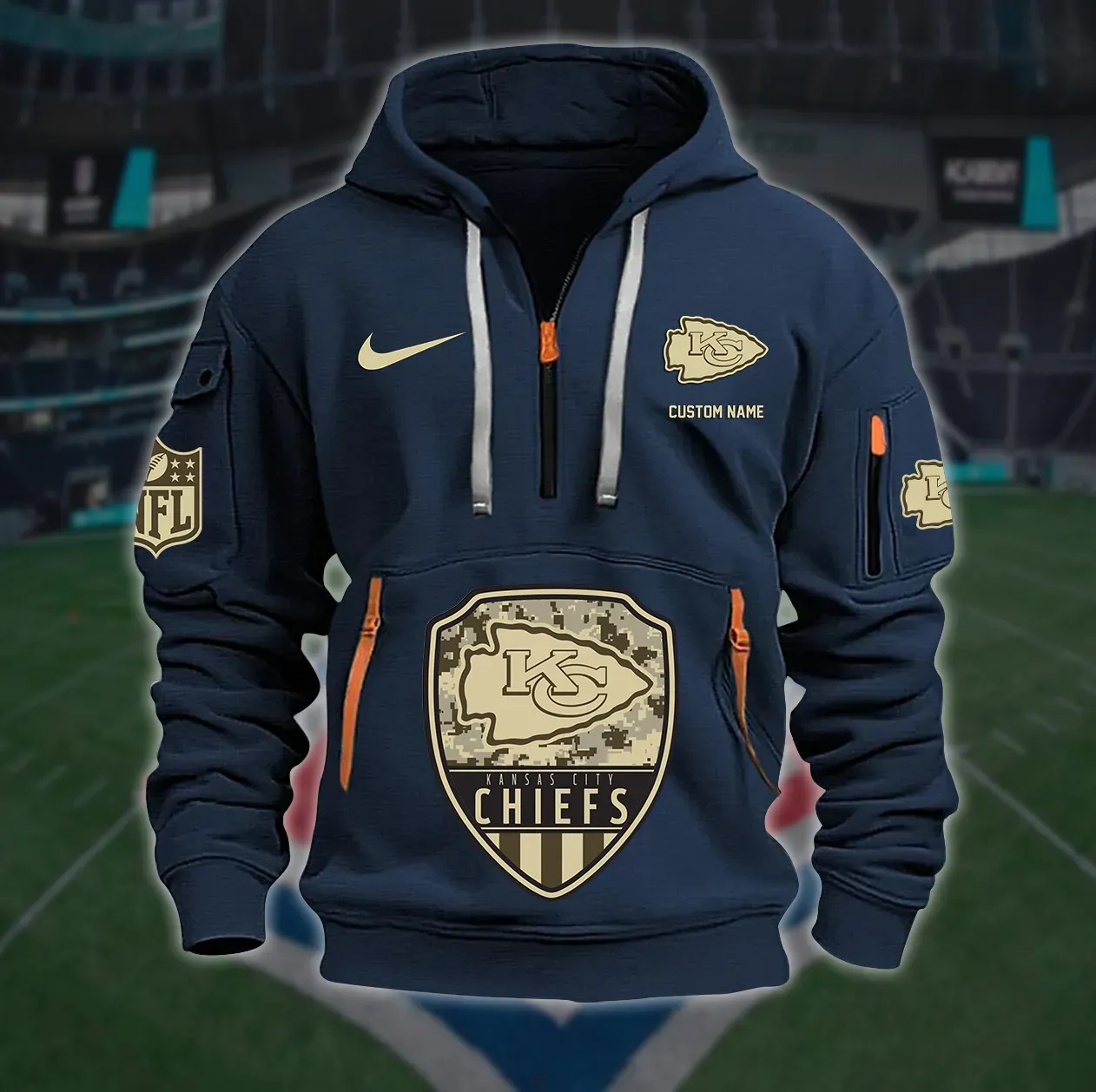 Kansas City Chiefs New Personalized Heavy Hoodie Quarter Zip Hoodie Limited Edition