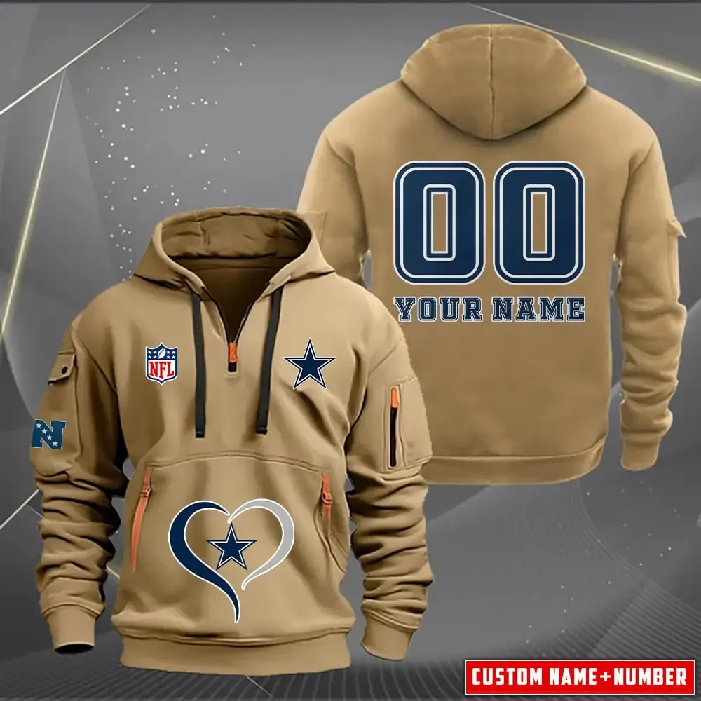 Dallas Cowboys New Personalized Heavy Limited Edition Quarter Zip Hoodie