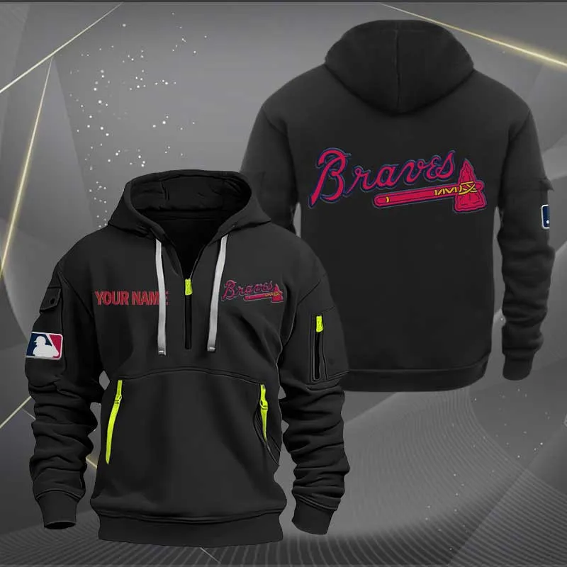 Atlanta Braves Heavy Half Zip Hoodie For Men Women
