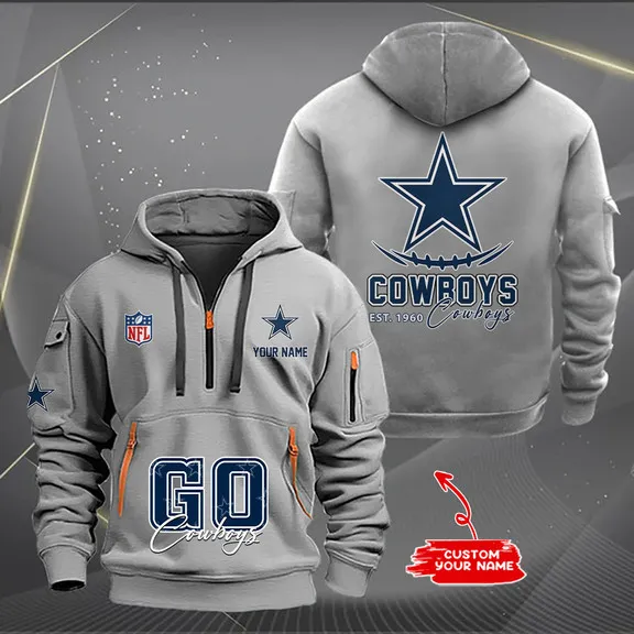 Dallas Cowboys New Personalized Heavy Half Zip Hoodie For Men Women