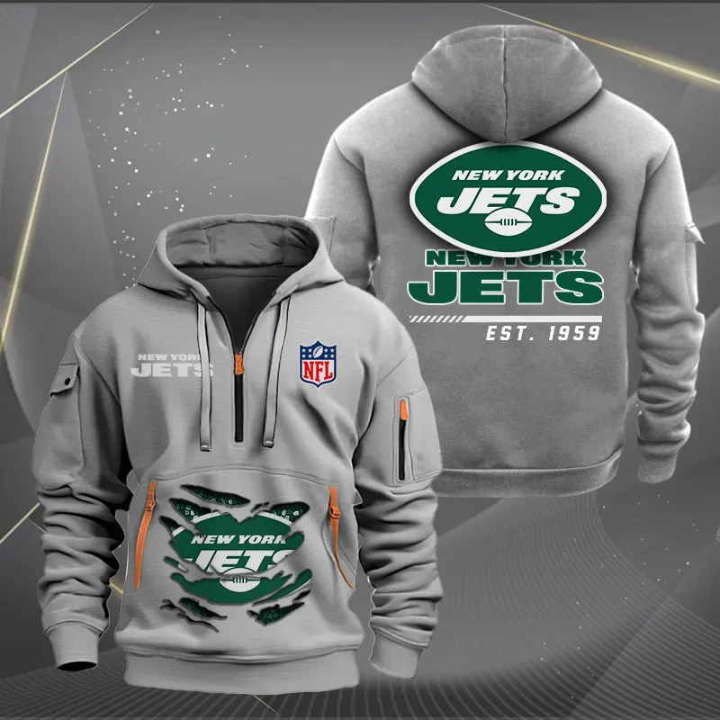 New York Jets New Customized Heavy Hoodie Quarter Zip Hoodie Limited Edition