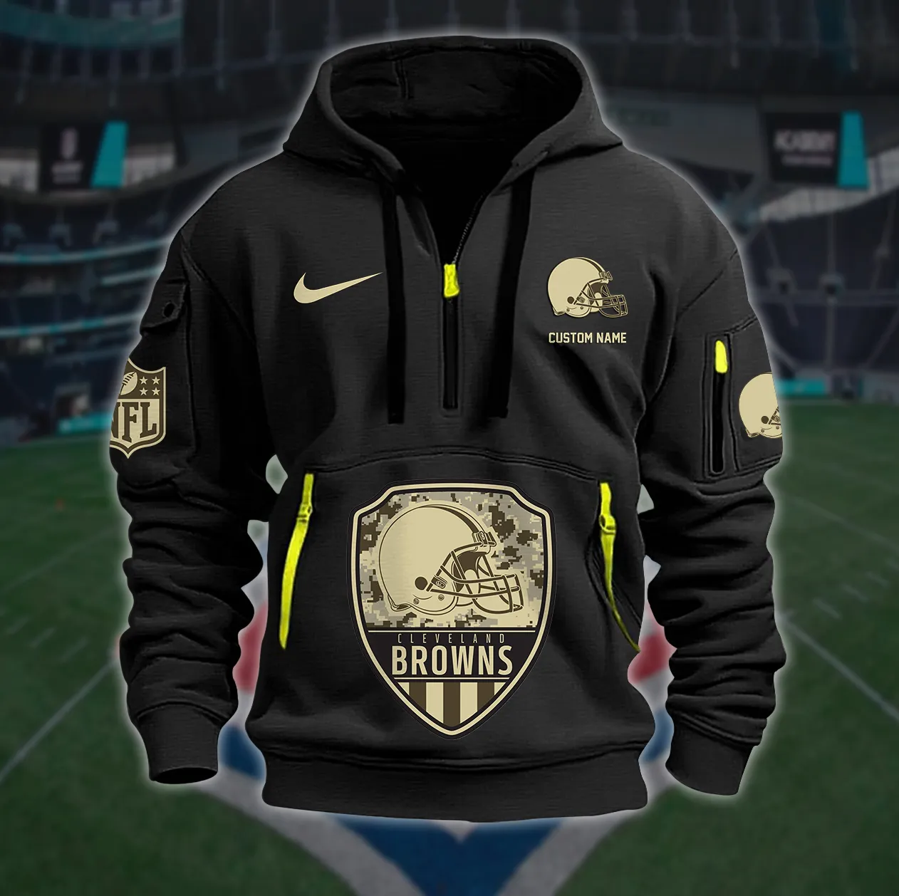 Cleveland Browns New Personalized Heavy Hoodie Quarter Zip Hoodie Limited Edition