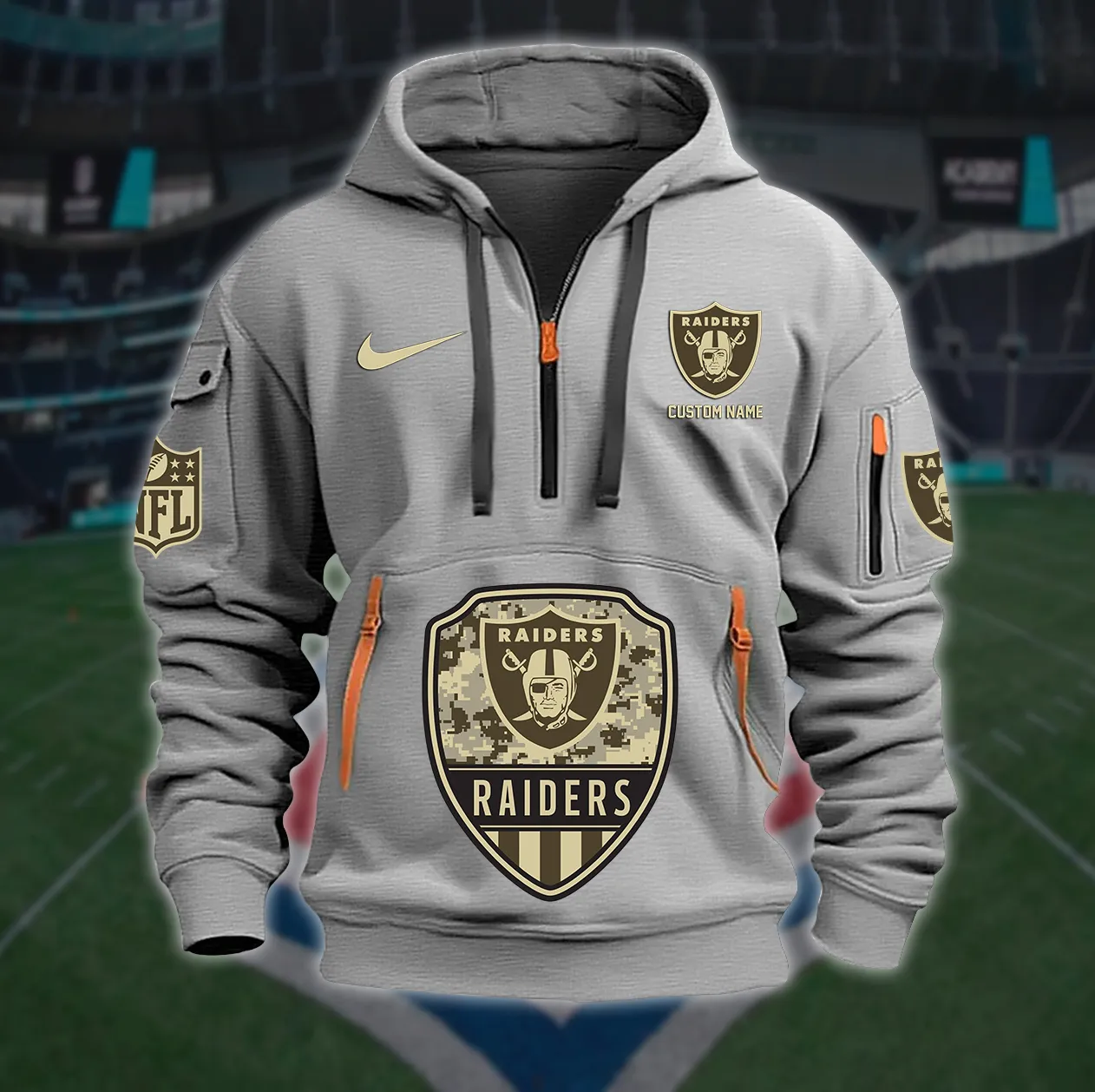 Las Vegas Raiders New Personalized Heavy Hoodie Quarter Zip Hoodie Limited Edition