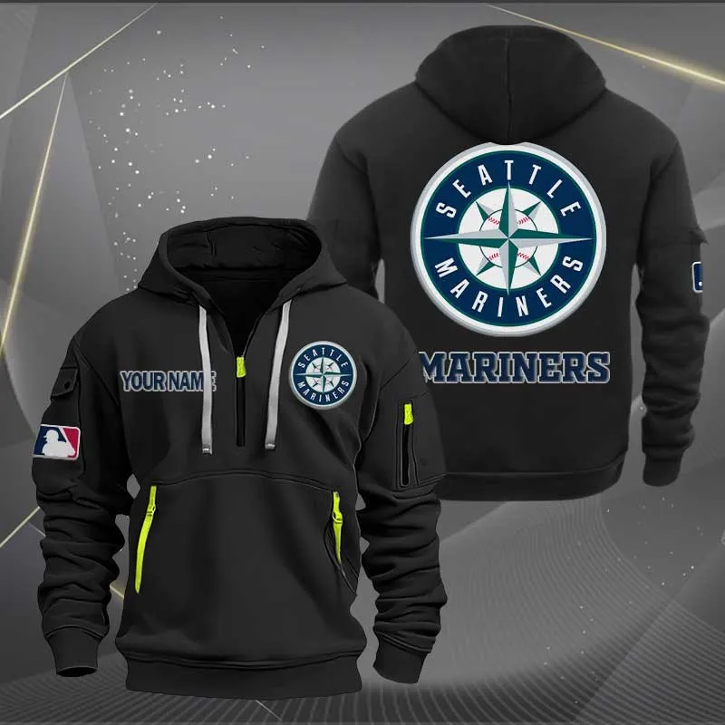 Seattle Mariners Heavy Quarter Zip Hoodie For Men Women