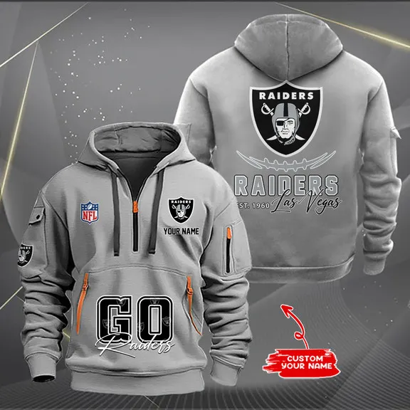 Las Vegas Raiders New Personalized Heavy Half Zip Hoodie For Men Women