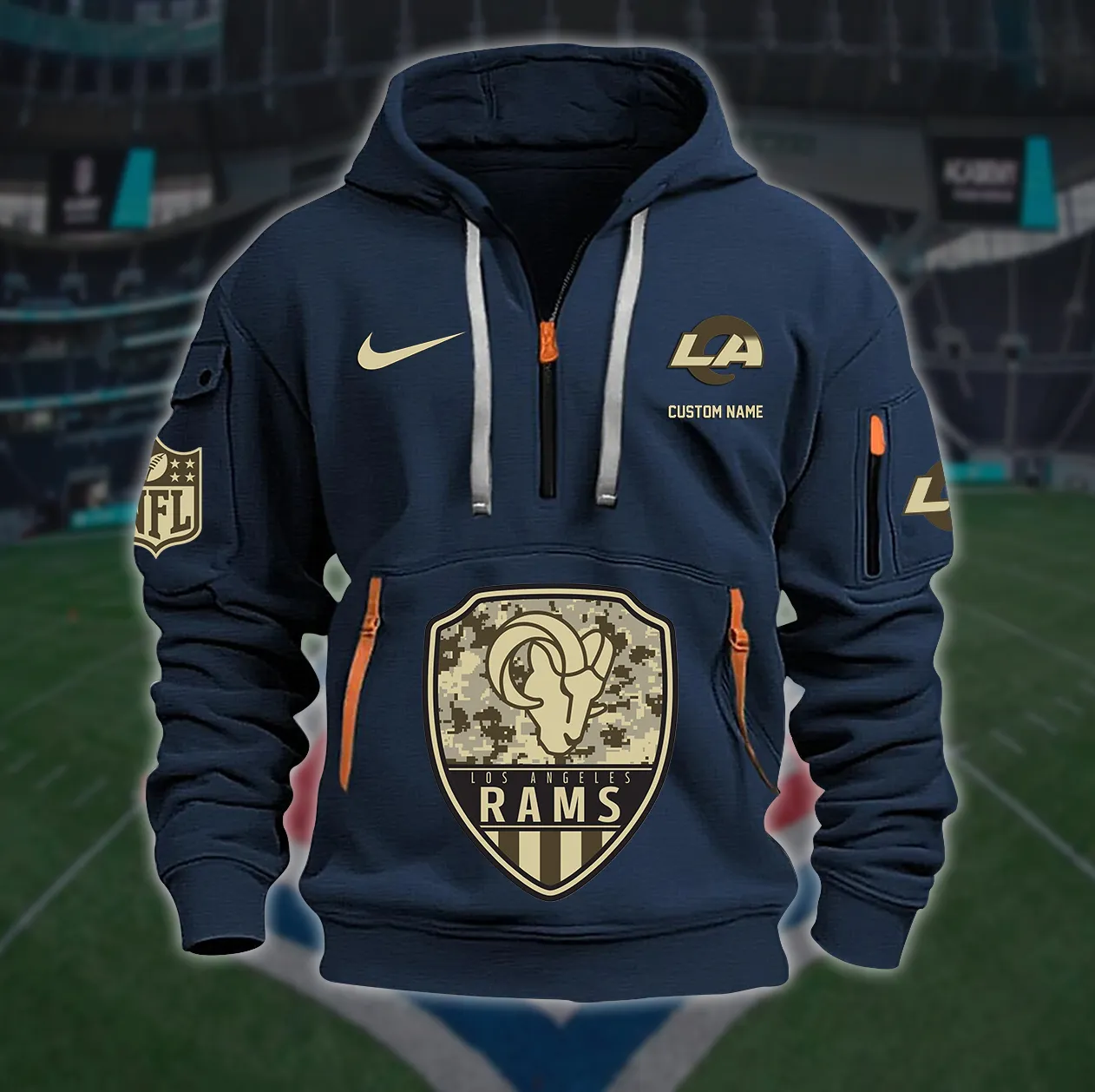 Los Angeles Rams New Personalized Heavy Hoodie Quarter Zip Hoodie For Men Women