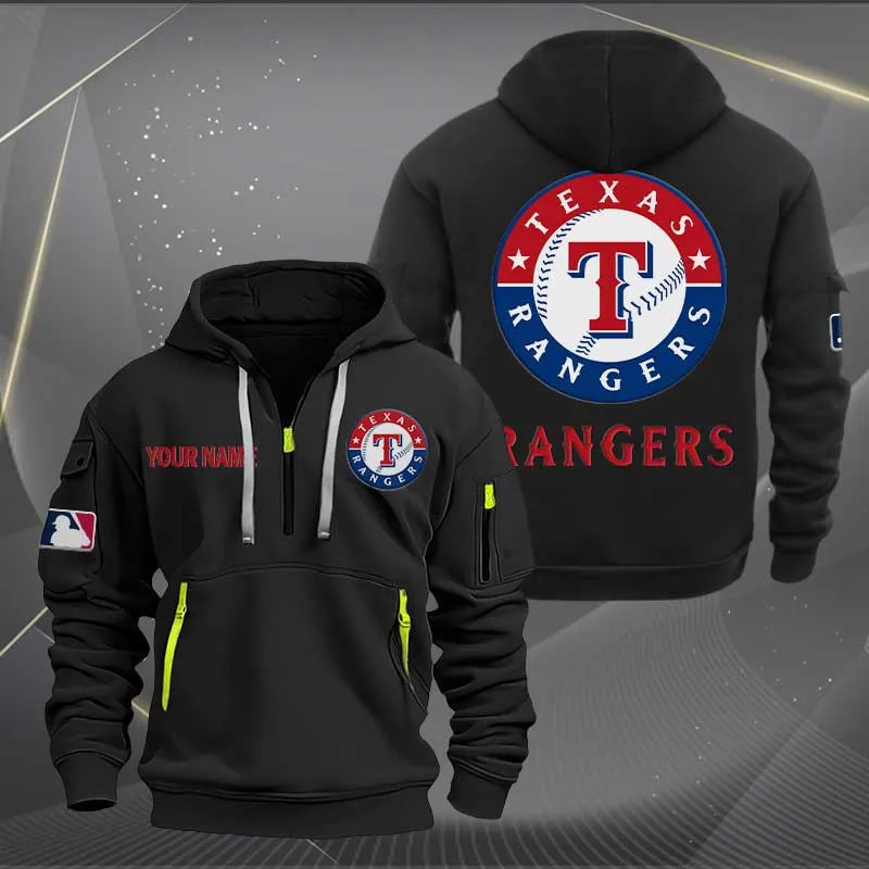 Texas Rangers Heavy Quarter Zip Hoodie For Men Women