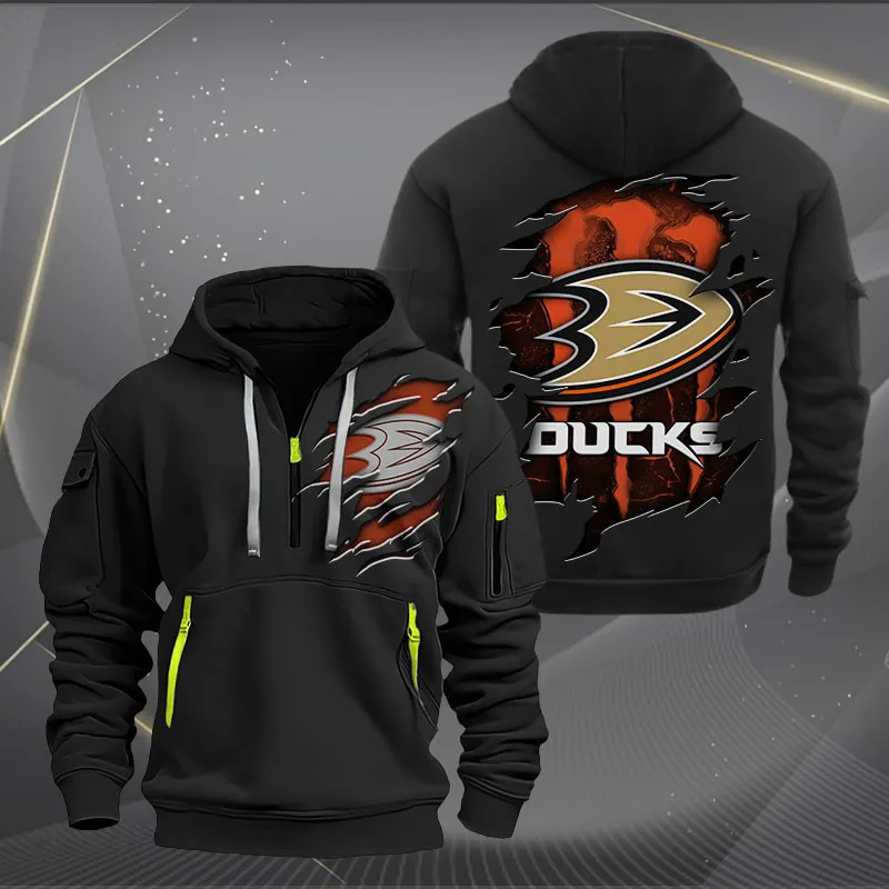 Anaheim Ducks Heavy Quarter Zip Hoodie For Men Women