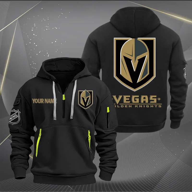 Vegas Golden Knights Heavy Hoodie Quarter Zip Hoodie