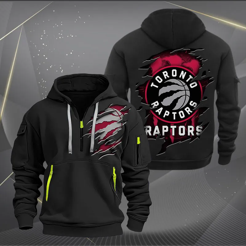 Toronto Raptors Heavy Hoodie Quarter Zip Hoodie