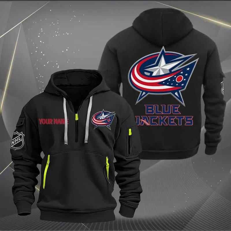 Columbus Blue Jackets Heavy Hoodie Quarter Zip Hoodie