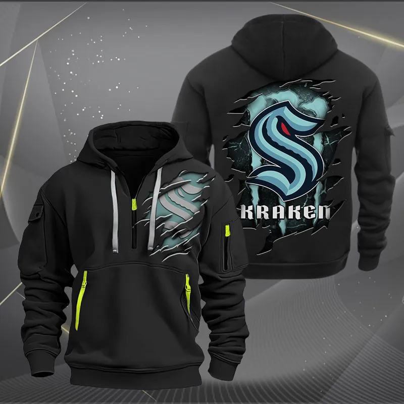 Seattle Kraken Heavy Quarter Zip Hoodie For Men Women