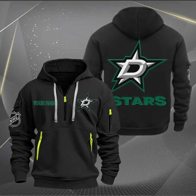 Dallas Stars Heavy Hoodie Quarter Zip Hoodie