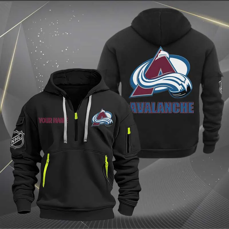 Colorado Avalanche Heavy Hoodie Quarter Zip Hoodie