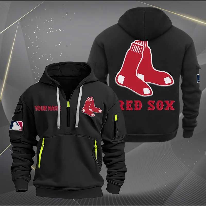 Boston Red Sox Heavy Quarter Zip Hoodie For Men Women