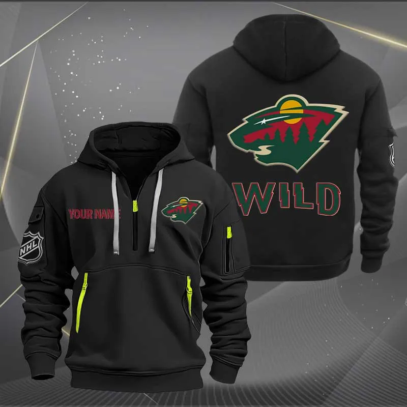 Minnesota Wild Heavy Hoodie Quarter Zip Hoodie