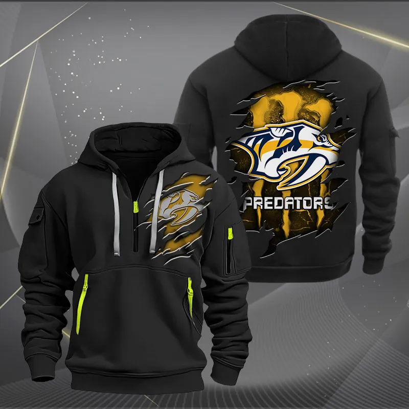 Nashville Predators Heavy Quarter Zip Hoodie For Men Women