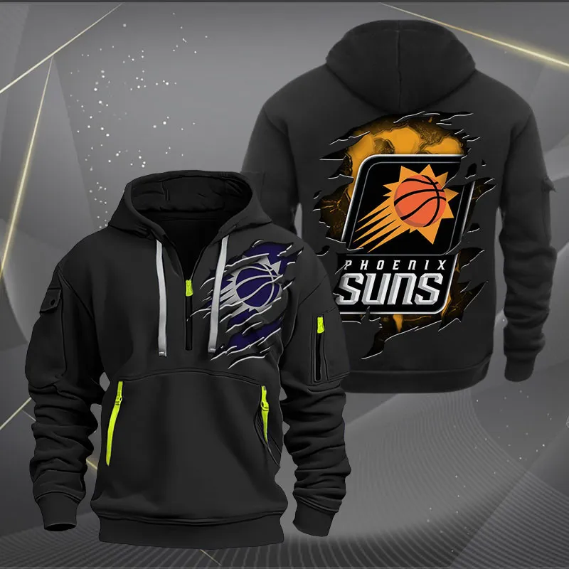 Phoenix Suns Heavy Hoodie Quarter Zip Hoodie