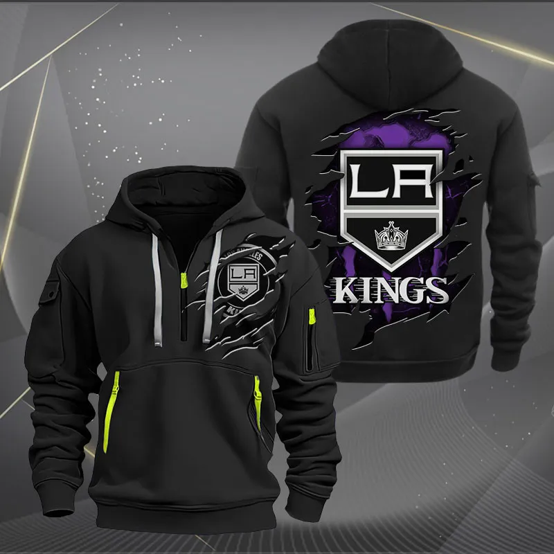 Los Angeles Kings Heavy Quarter Zip Hoodie For Men Women