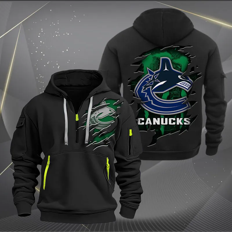 Vancouver Canucks Heavy Quarter Zip Hoodie For Men Women