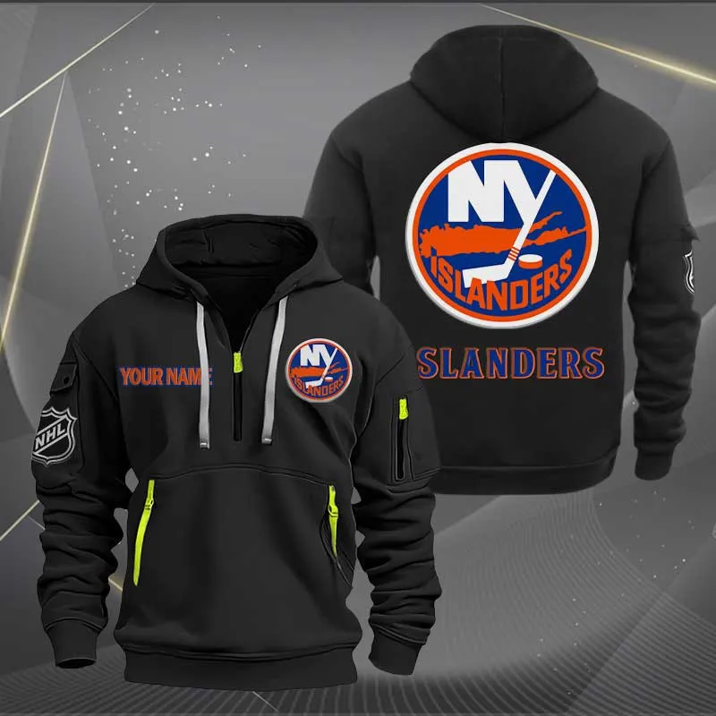 New York Islanders Heavy Hoodie Quarter Zip Hoodie
