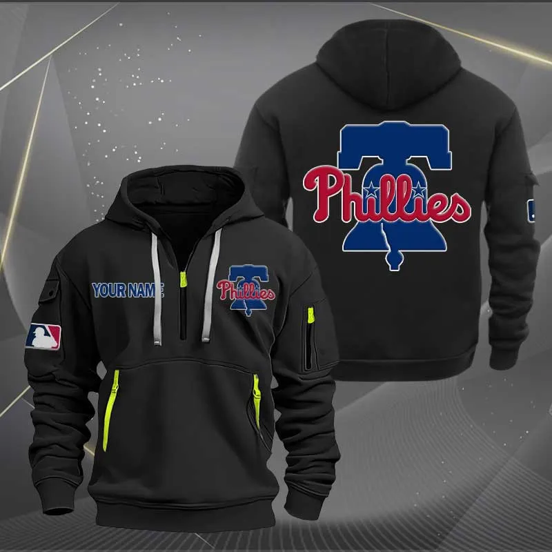 Philadelphia Phillies Heavy Half Zip Hoodie For Men Women