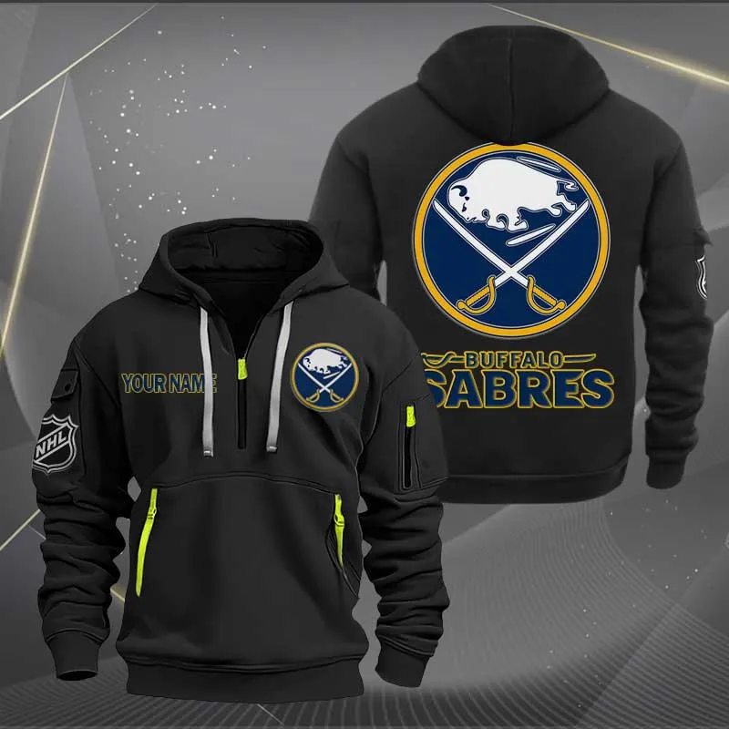 Buffalo Sabres Heavy Hoodie Quarter Zip Hoodie