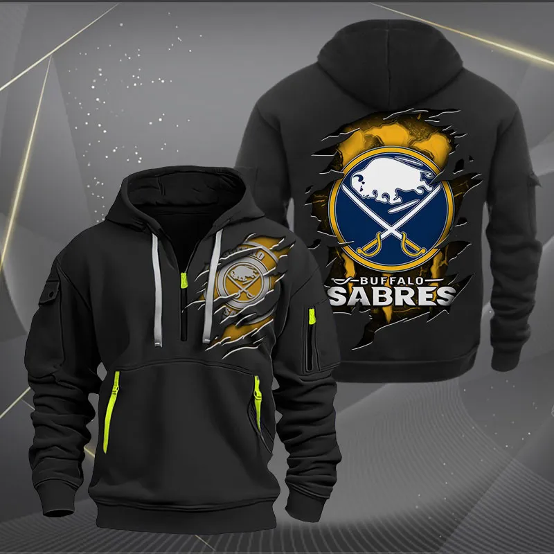 Buffalo Sabres Heavy Quarter Zip Hoodie For Men Women
