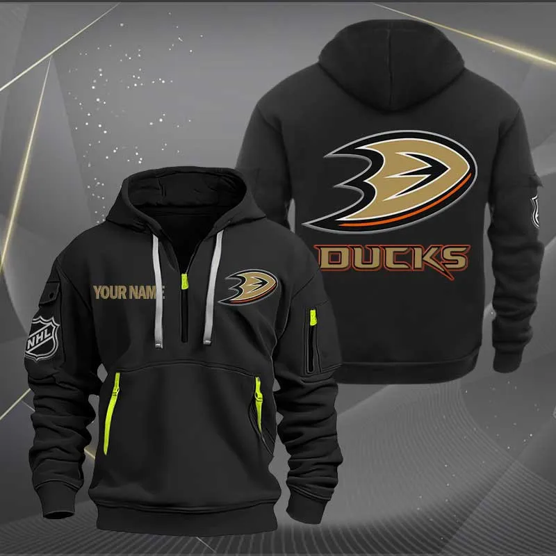 Anaheim Ducks Heavy Hoodie Quarter Zip Hoodie