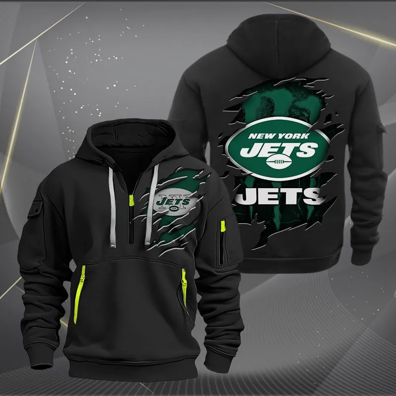 New York Jets Heavy Quarter Zip Hoodie For Men Women