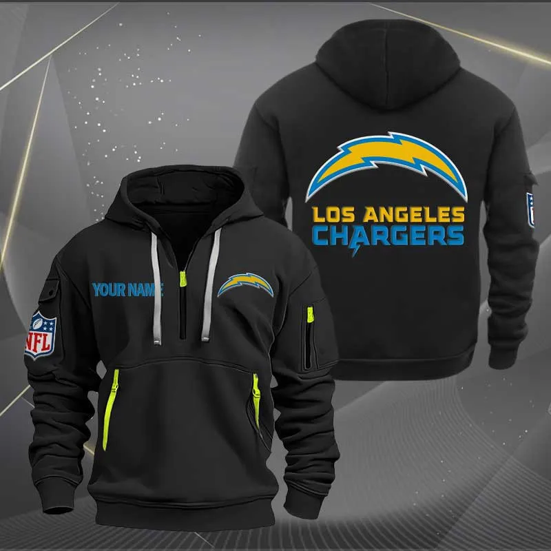 Los Angeles Chargers Heavy Hoodie Quarter Zip Hoodie
