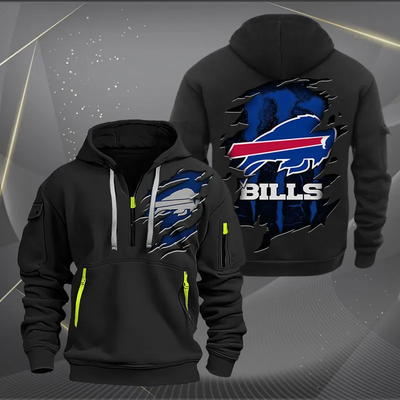 Buffalo Bills Heavy Quarter Zip Hoodie For Men Women