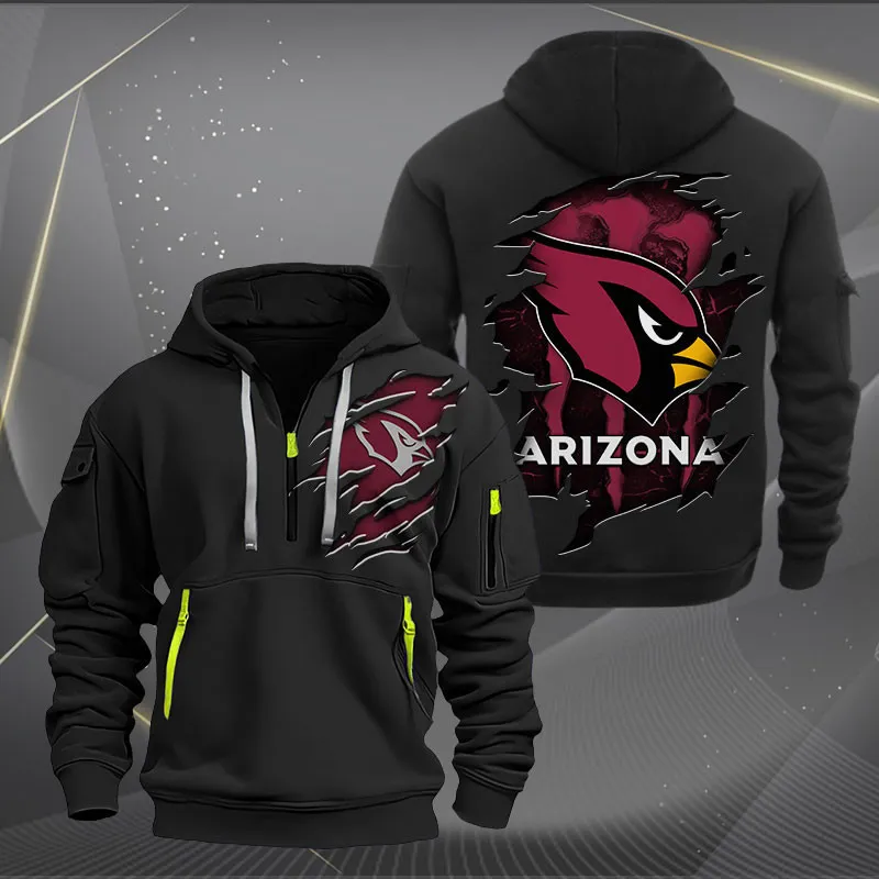 Arizona Cardinals Heavy Quarter Zip Hoodie For Men Women