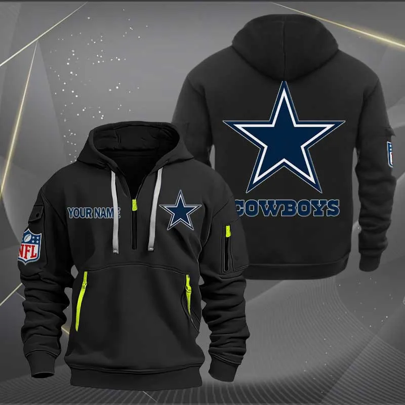 Dallas Cowboys Heavy Hoodie Quarter Zip Hoodie