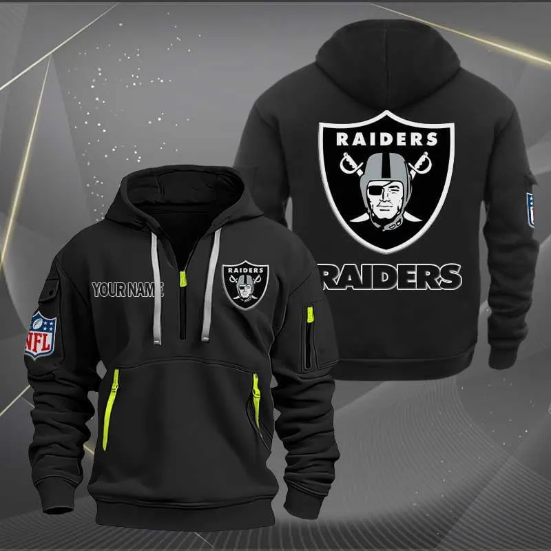 Las Vegas Raiders Heavy Hoodie Quarter Zip Hoodie