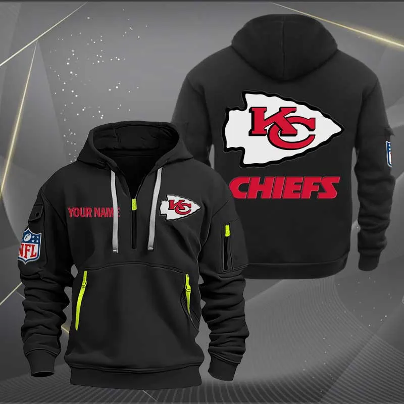 Kansas City Chiefs Heavy Hoodie Quarter Zip Hoodie