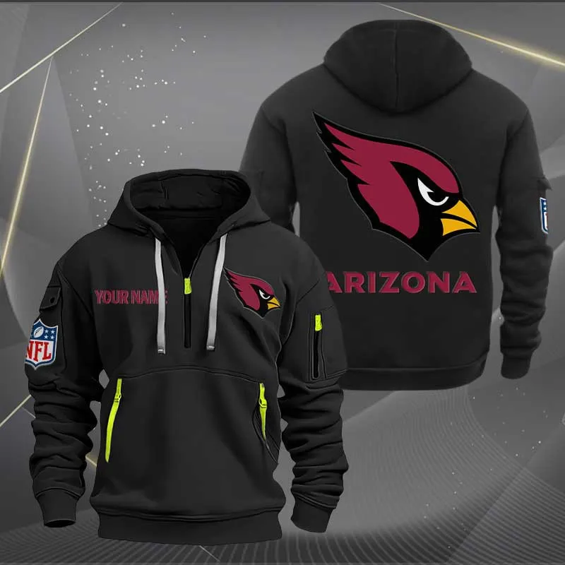 Arizona Cardinals Heavy Hoodie Quarter Zip Hoodie
