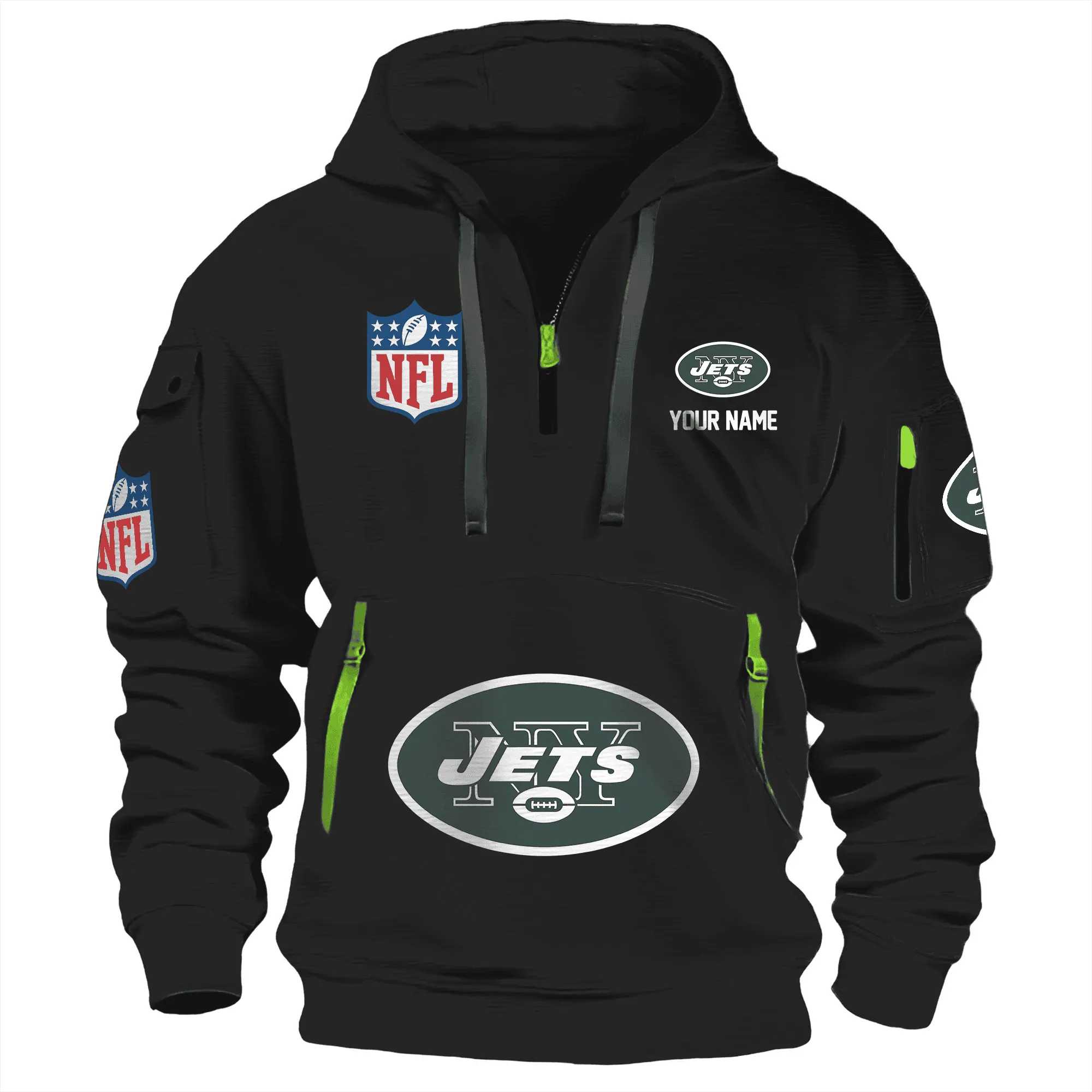 New York Jets Premium Nfl Quarter Zip Hoodie For Men Women