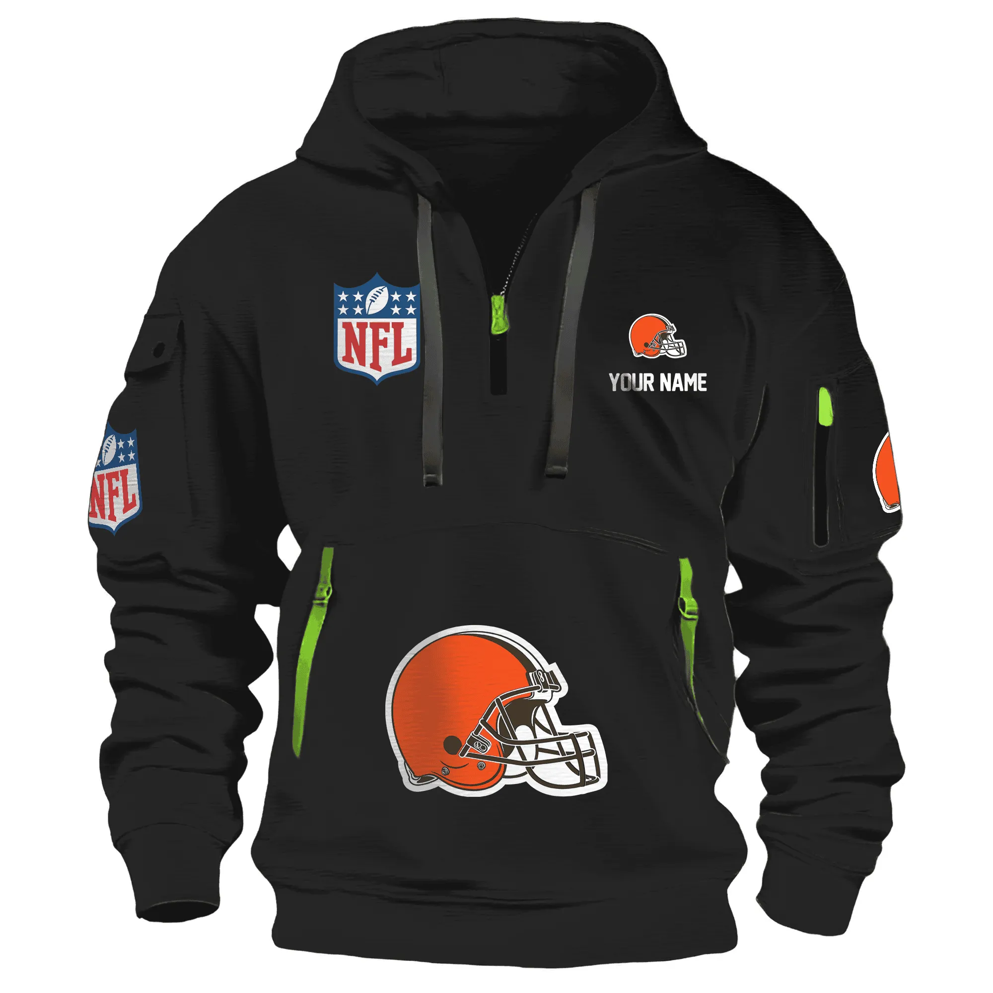 Cleveland Browns Premium Nfl Quarter Zip Hoodie