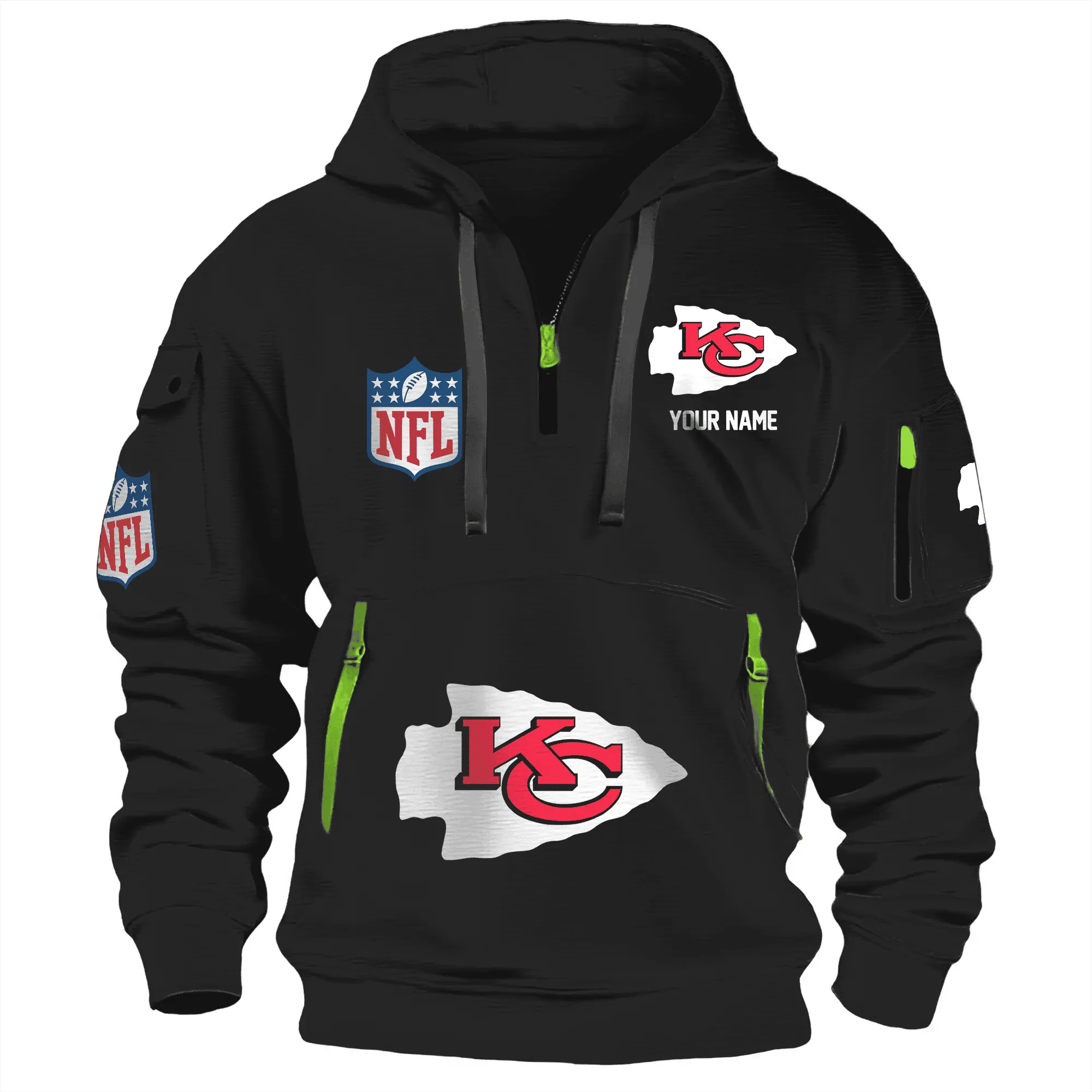 Kansas City Chiefs Premium Nfl Quarter Zip Hoodie For Men Women