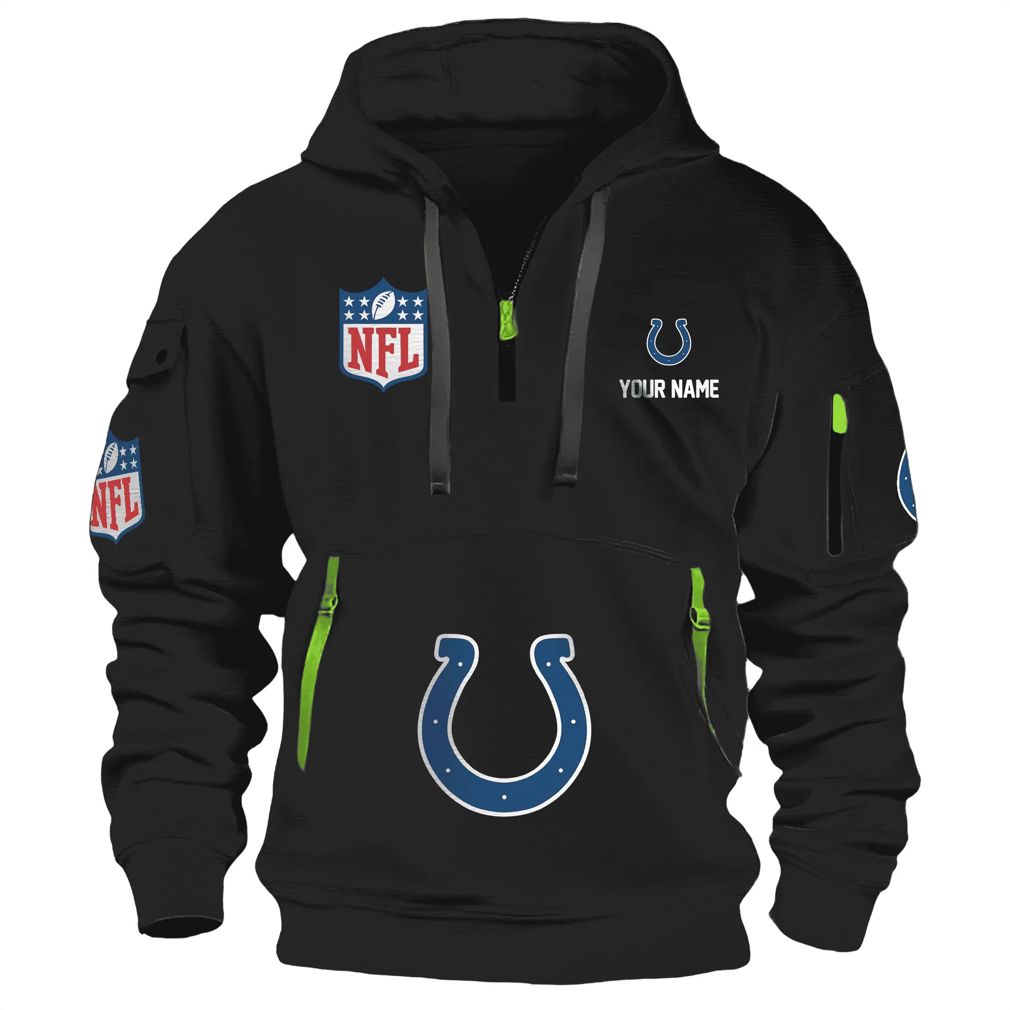 Indianapolis Colts Premium Nfl Quarter Zip Hoodie For Men Women