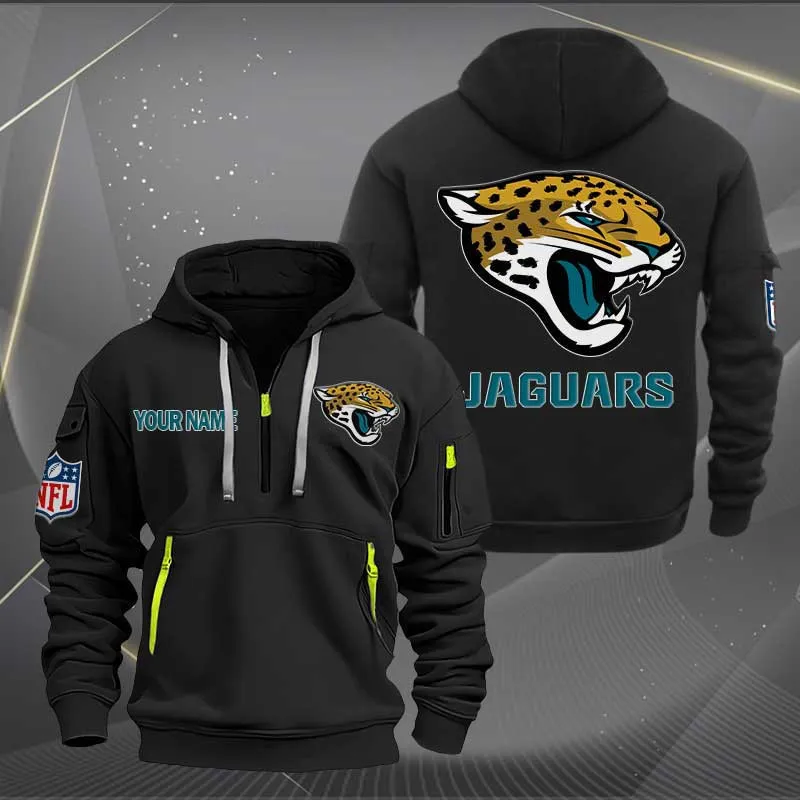 Jacksonville Jaguars Heavy Hoodie Quarter Zip Hoodie