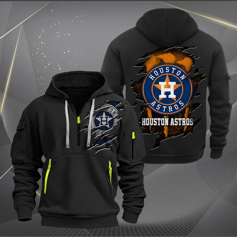 Houston Astros Heavy Quarter Zip Hoodie For Men Women